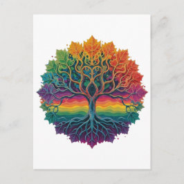 Farbiger Regenbogenbaum Postkarte