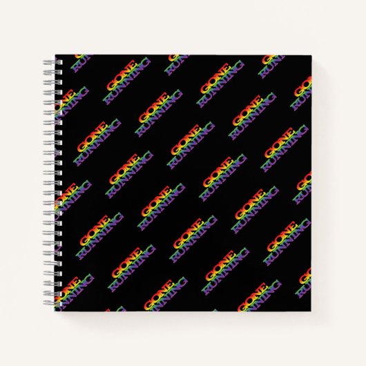 Farbiger Regenbogeneffekt bei Wiederholungstext Notizblock (Vorderseite)