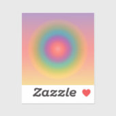 Farbiger Regenbogenkonzentrischer Circle Space Aufkleber (Blatt)