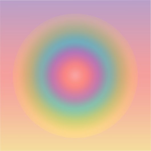 Farbiger Regenbogenkonzentrischer Circle Space Aufkleber (Vorderseite)