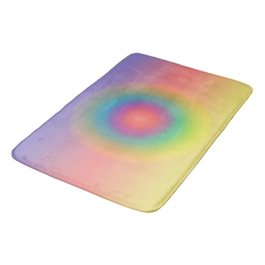 Farbiger Regenbogenkonzentrischer Circle Space Badematte (Schrägansicht)