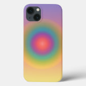 Farbiger Regenbogenkonzentrischer Circle Space Case-Mate iPhone Hülle (Rückseite)