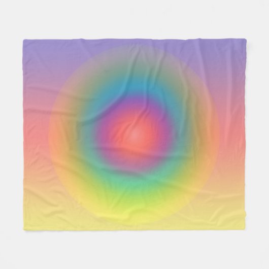Farbiger Regenbogenkonzentrischer Circle Space Fleecedecke (Vorderseite (Horizontal))
