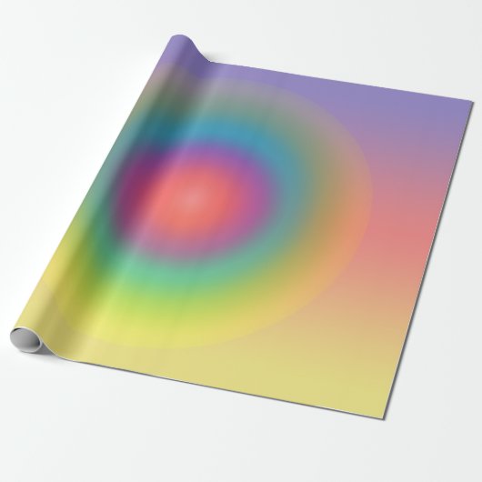 Farbiger Regenbogenkonzentrischer Circle Space Geschenkpapier (Ungerollt)