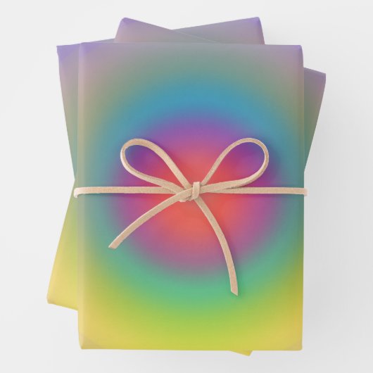 Farbiger Regenbogenkonzentrischer Circle Space Geschenkpapier Set (Beispiel)