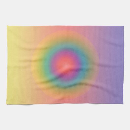 Farbiger Regenbogenkonzentrischer Circle Space Geschirrtuch (Horizontal)