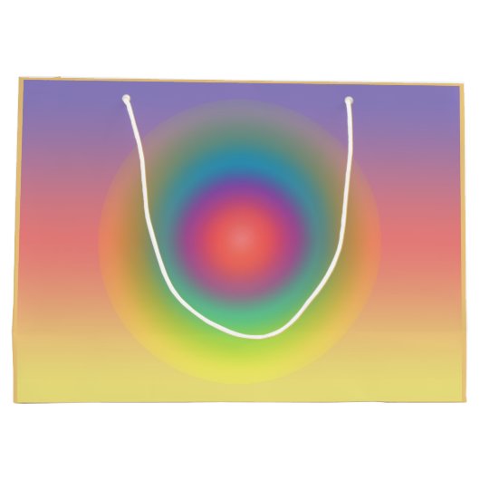 Farbiger Regenbogenkonzentrischer Circle Space Große Geschenktüte (Rückseite)