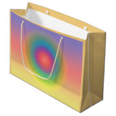 Farbiger Regenbogenkonzentrischer Circle Space Große Geschenktüte (Vorderseite Schrägansicht)