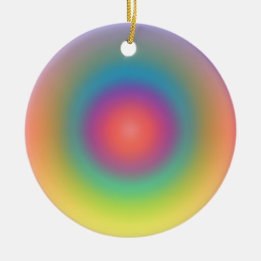 Farbiger Regenbogenkonzentrischer Circle Space Keramik Ornament (Vorne)