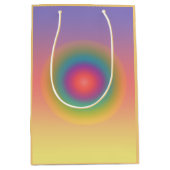 Farbiger Regenbogenkonzentrischer Circle Space Mittlere Geschenktüte (Vorderseite)