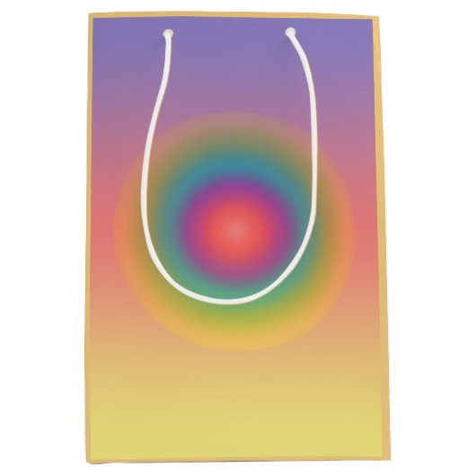 Farbiger Regenbogenkonzentrischer Circle Space Mittlere Geschenktüte (Vorderseite)