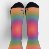 Farbiger Regenbogenkonzentrischer Circle Space Socken (Oben)