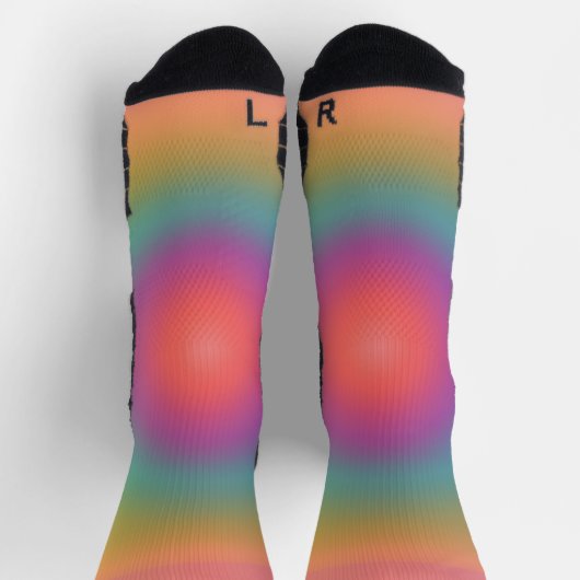 Farbiger Regenbogenkonzentrischer Circle Space Socken (Oben)