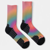 Farbiger Regenbogenkonzentrischer Circle Space Socken (Rechts)