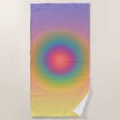 Farbiger Regenbogenkonzentrischer Circle Space Strandtuch (Vorderseite)