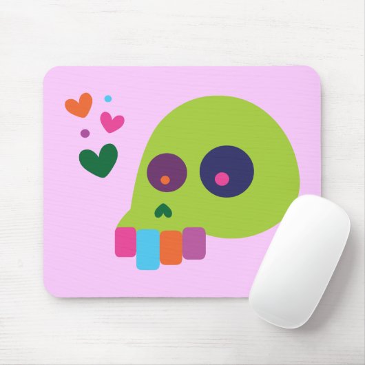 Farbiger Regenbogenschädel Mousepad (Mit Mouse)