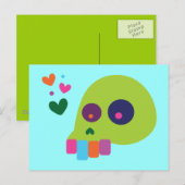 Farbiger Regenbogenschädel Postkarte (Vorne/Hinten)