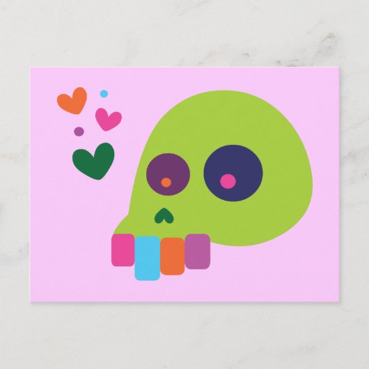 Farbiger Regenbogenschädel Postkarte (Vorderseite)