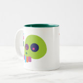 Farbiger Regenbogenschädel Zweifarbige Tasse (Vorderseite Links)