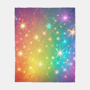 Farbiger Regenbogenstern Weltraum Fleecedecke