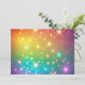 Farbiger Regenbogensternraum Feiertagskarte (Stehend Vorderseite)