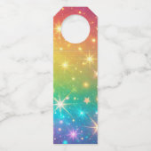 Farbiger Regenbogensternraum Flaschenanhänger (Vorderseite)