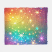 Farbiger Regenbogensternraum Fleecedecke (Vorderseite (Horizontal))