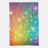 Farbiger Regenbogensternraum Geschirrtuch (Vertikal)