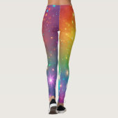 Farbiger Regenbogensternraum Leggings (Rückseite)