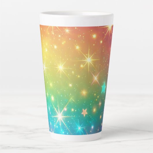 Farbiger Regenbogensternraum Milchtasse (Vorderseite)