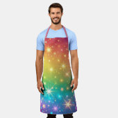 Farbiger Regenbogensternraum Schürze (Getragen)
