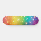 Farbiger Regenbogensternraum Skateboard (Horizontal)