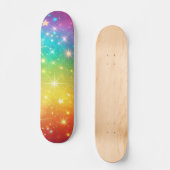 Farbiger Regenbogensternraum Skateboard (Vorderseite)