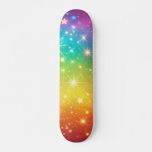 Farbiger Regenbogensternraum Skateboard (Vorne)