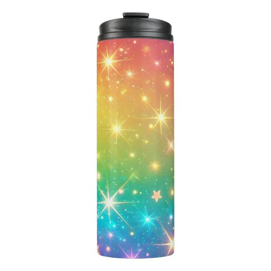 Farbiger Regenbogensternraum Thermosbecher (Vorderseite)