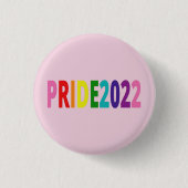 Farbiger Regenbogentext LGBTQ Gay Pride 2022 Schal Button (Vorderseite)