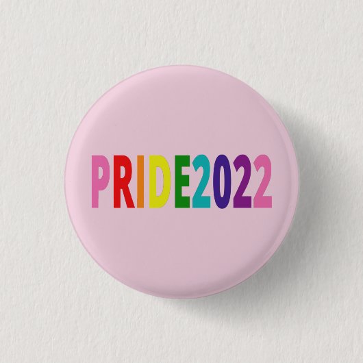 Farbiger Regenbogentext LGBTQ Gay Pride 2022 Schal Button (Vorderseite)