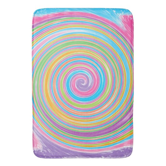 Farbiger Regenbogenwirbel Badematte (Vorderseite Vertikal)