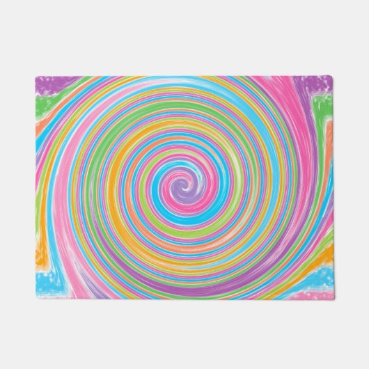 Farbiger Regenbogenwirbel Fußmatte (Vorderseite)