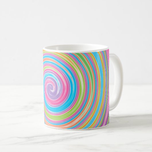 Farbiger Regenbogenwirbel Kaffeetasse (VorderseiteRechts)