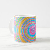 Farbiger Regenbogenwirbel Kaffeetasse (Vorderseite Links)