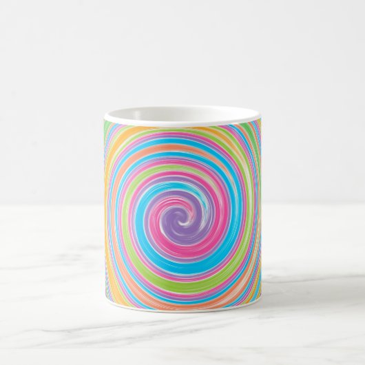 Farbiger Regenbogenwirbel Kaffeetasse (Mittel)