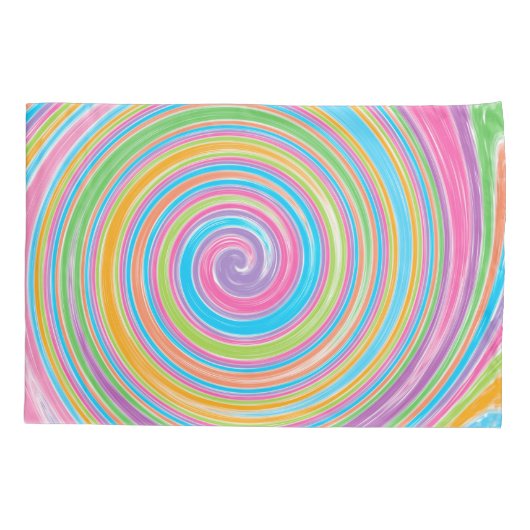 Farbiger Regenbogenwirbel Kissenbezug (Rückseite)