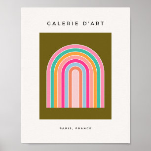 Farbiger Retro-Regenbogen Poster