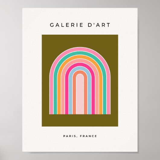 Farbiger Retro-Regenbogen Poster (Vorne)