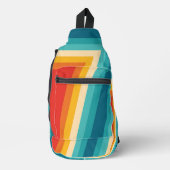 Farbiger Retro-Streifen - 70er, 80er-Design Crossbody Bag (Vorderseite)