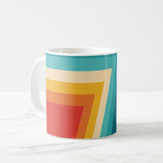 Farbiger Retro-Streifen - 70er, 80er-Design Kaffeetasse (Vorderseite Links)