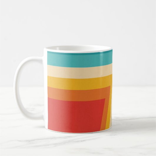 Farbiger Retro-Streifen - 70er, 80er-Design Kaffeetasse (Links)