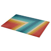 Farbiger Retro-Streifen - 70er, 80er-Design Schneidebrett (Ecke)