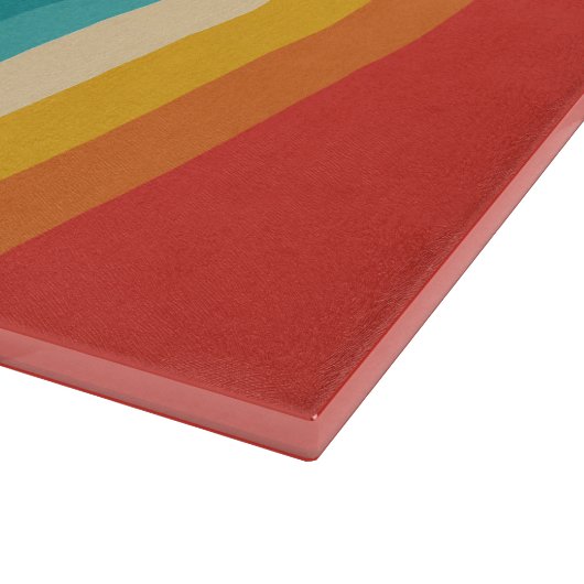 Farbiger Retro-Streifen - 70er, 80er-Design Schneidebrett (Ecke)